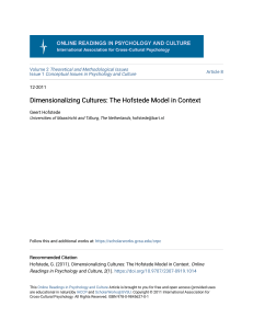 Hofstede Model: Cultural Dimensions in Psychology & Context (2011)