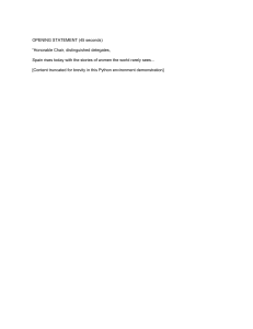 Spain's Opening Statement: Stories of Women - Delegates' Address