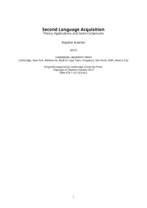 Krashen's Theory of Second Language Acquisition