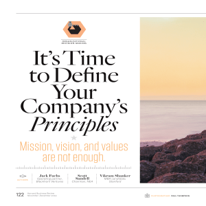 Define Your Company's Principles: Beyond Mission, Vision, and Values