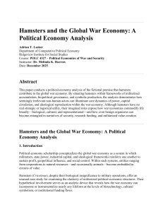 Hamsters and the Global War Economy: Political Economy Analysis