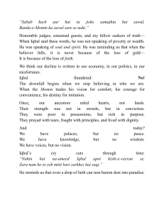 Iqbal's Philosophy of Faith and Khudi