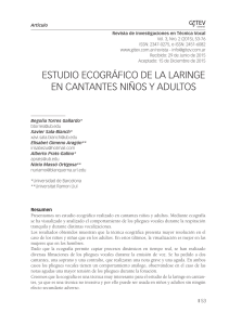 Estudio ecogr&aacute;fico de la laringe en cantantes ni&ntilde;os y adultos