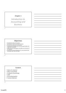 Introduction to Accounting and Business: Concepts & Financial Statements