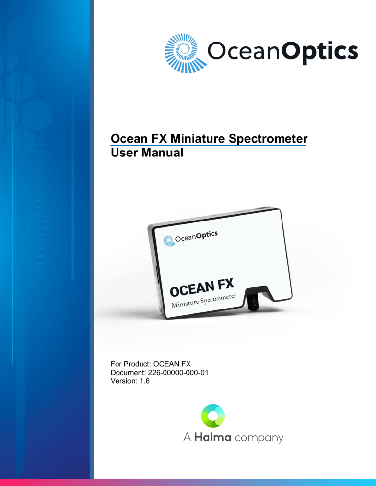 Ocean FX Miniature Spectrometer User Manual