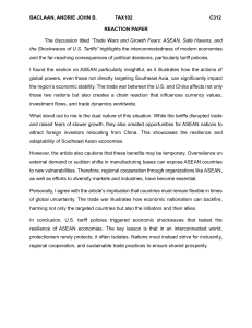 Reaction Paper: Trade Wars and ASEAN Economies