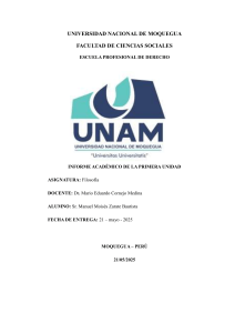 Informe Acad&eacute;mico de Filosof&iacute;a Unidad 1