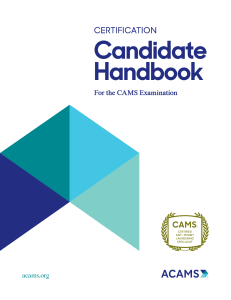 CAMS Certification Handbook - Anti-Money Laundering Exam Guide