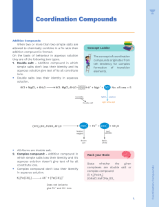 Coordination Compounds: Double Salts, Complex Ions & Ligands Explained