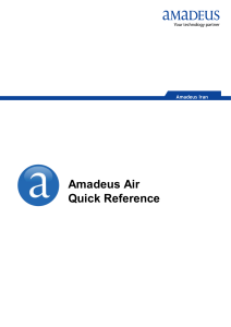 Amadeus Air Quick Reference Guide 2011