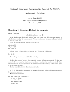 Python Assignment 1 Solutions: Mutable Defaults, Classes, Error Handling
