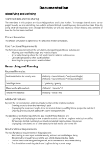 Projectile Motion Simulation Project Documentation & Development
