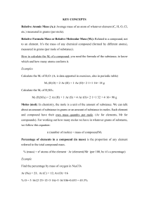 Chemistry Key Concepts: Relative Mass, Moles, Formulas & Exercises