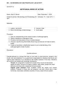 Antifungal Mode of Action Lab Report