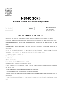 NSMC 2025 Grade 7 Science & Math Championship Exam Paper