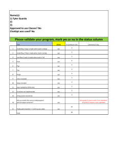 Programming Assignment Validation Checklist: Stack Data Structure