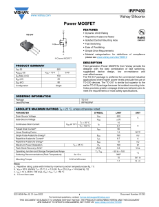 IRFP450 Power MOSFET Datasheet | Vishay Siliconix TO-247 N-Channel