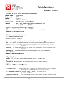 Water Distilled Safety Data Sheet (SDS) - Chemical Handling Guide