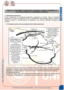 Poblamiento Americano y Precer&aacute;mico Andino
