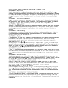 Physics Study Sheet Chapters 10-20