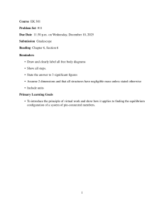 EK 301 Problem Set #11: Virtual Work & Equilibrium