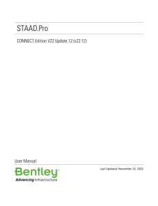 STAAD.Pro CONNECT Edition V22 User Manual | Structural Analysis