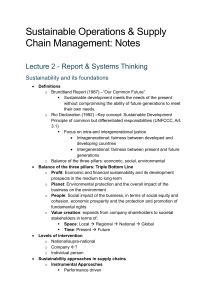 Sustainable Operations & Systems Thinking