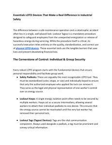 Essentials LOTO Devices for Industrial Safety: Lockout Tagout Guide