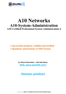 A10 System Administration Exam PDF Questions & Verified Answers &ndash; Complete Study Guide 2025