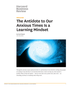 Growth Mindset: The Antidote to Anxiety