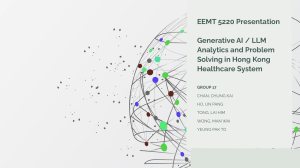 Generative AI/LLM in Hong Kong Healthcare: Analytics & Problem Solving