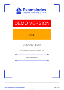 QSSA2021 &mdash; Qlik Sense System Administrator Certification Exam