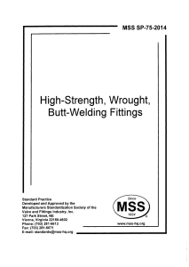 MSS SP-75-2014: High-Strength Wrought Butt-Welding Fittings Standard