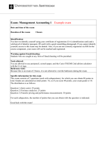 Management Accounting Exam 1