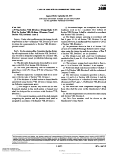 ASME Code Case 2695: Section VIII Div 2 Design for Div 1 Pressure Vessels