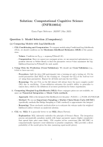 Computational Cognitive Science Exam Solution: Model Selection & Causality