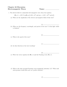 Electromagnetic Waves Physics Worksheet Chapter 32