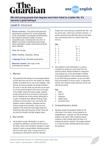 Advanced English Lesson Plan: Degrees as a Betrayal