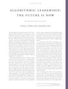 Algorithmic Leadership: The Future is Now