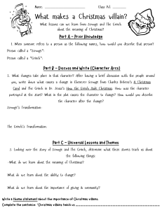 Christmas Villains: Scrooge & Grinch Worksheet