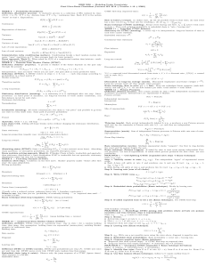 ORIE 5530 Modeling Under Uncertainty Cheatsheet: Stochastic Processes