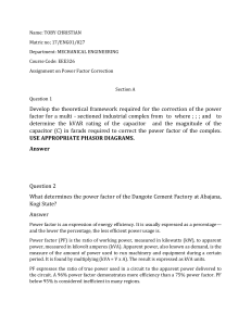 Power Factor Correction Assignment: Theory & Industrial Applications