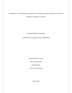 LasallianScape: Sociolinguistic Study of Lasallian Universities' Digital Identity