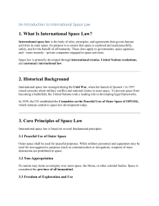 International Space Law: Principles, Treaties & Commercial Activities