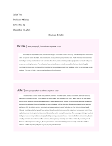 Academic Essay Revision: Improving Introductions & Argumentation