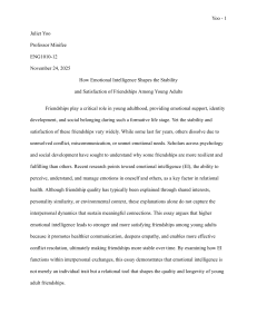 Emotional Intelligence: Shaping Friendship Stability & Satisfaction