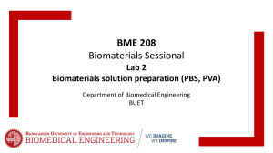 BME 208 Lab 2: Biomaterials Solution Prep (PBS, PVA)