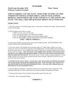 ECMA04H Final Exam December 2010 Economics University