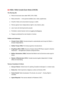 1920s-1930s Canada Exam Notes: Roaring 20s & Great Depression (CHC2D)