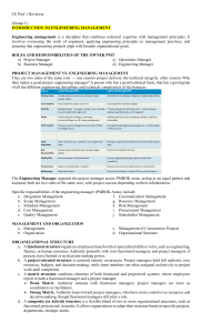 Engineering Management & Project Planning Reviewer | CE Prof 1
